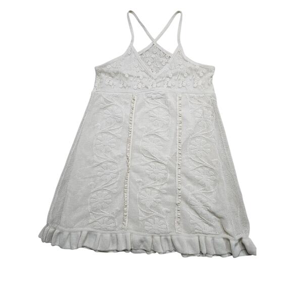 Zara Women's Ivory Boho Knit Embroidered Sleeveless Mini Dress Size S - Picture 2 of 11